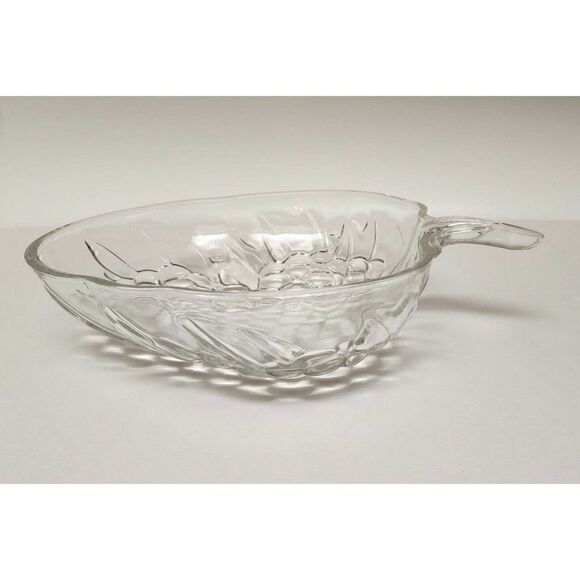 Vintage INDIANA GLASS 10" x 13" Clear Grape & Fruit Shape Bowl Bubble Design USA - Picture 1 of 5